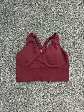 all in motion Ribbed V-Neck Sports Bralette - Wine